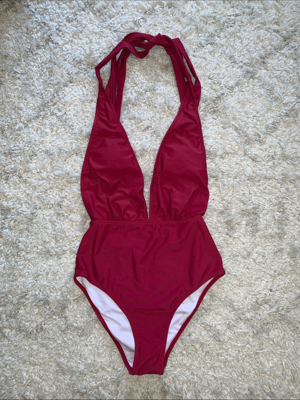 Cupshe Plunge One Piece Halter Swim Suit